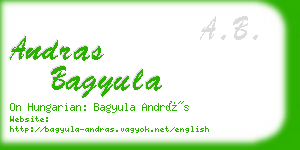 andras bagyula business card